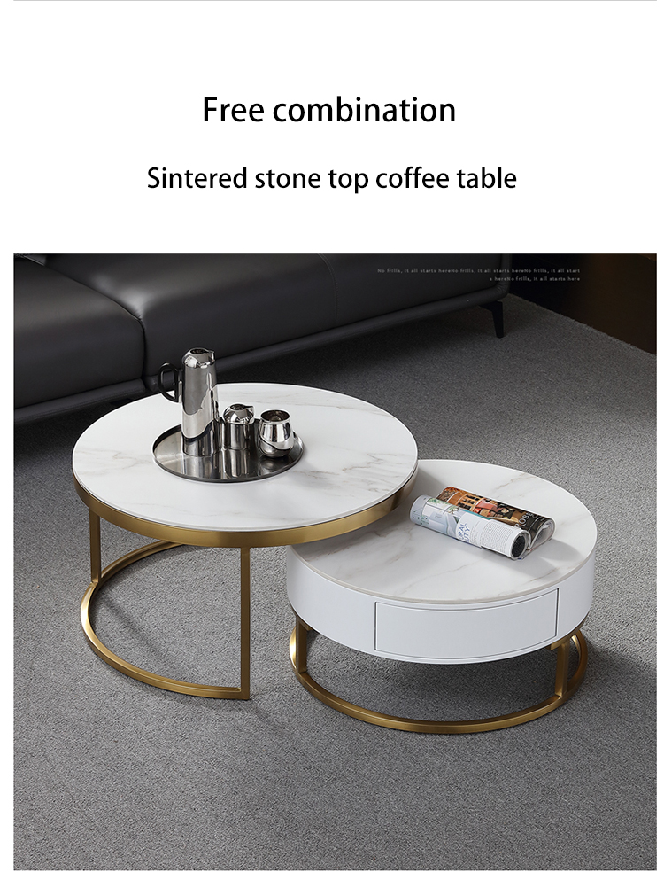 Two Pieces Round Coffee Table Set