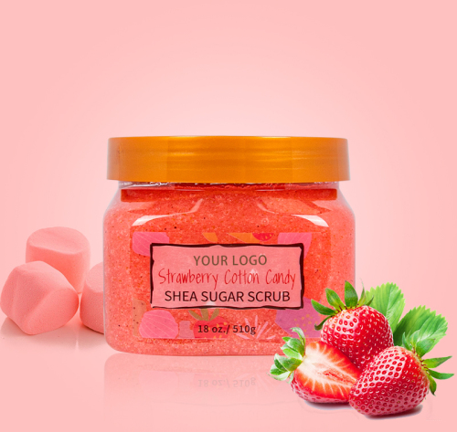 Natural Strawberry Unrefined Salt Cream Shea Body Scrub