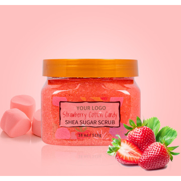 Natuurlijke aardbei ongeraffineerde zoutcrème shea body scrub