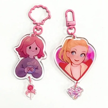 Clear Plastic Acrylic Charms Keychains with Custom Logo and Anime Themes