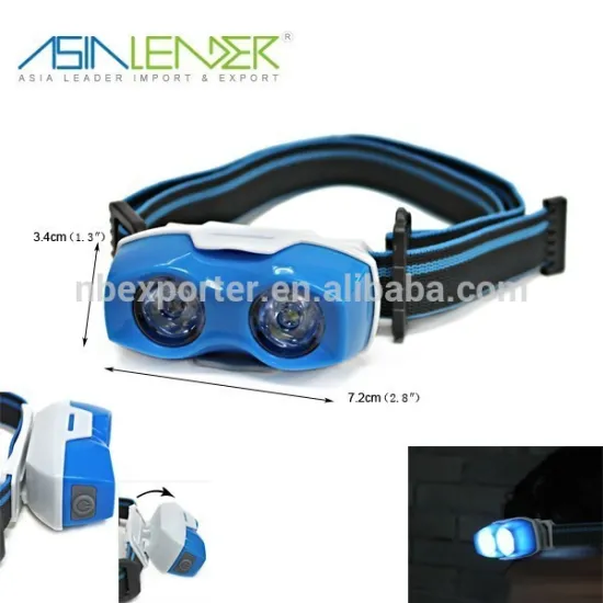 New design Plastic shell 2 led Headlamp