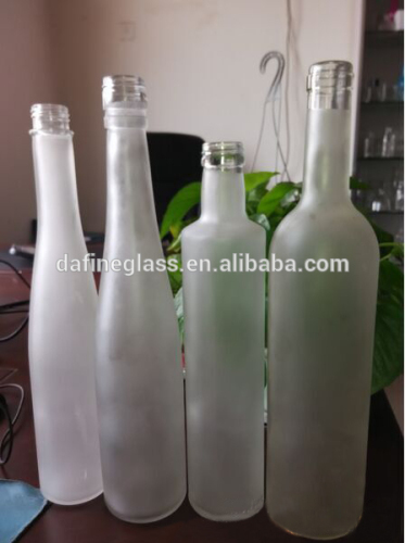 750ml &1000ml long neck frosted glass ice wine bottle glass cocktail bottle glass champagne bottle