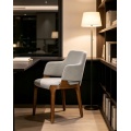 Nordic Style Dining Room Furniture Simple Design Ash Solid Wood Dining Chair Padded Seat for Commercial Restaurant