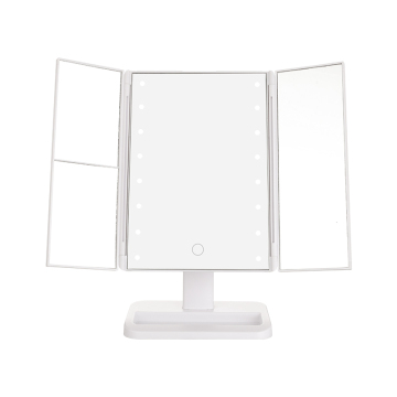 Three Way Tri-Fold Makeup Mirror with LED Lights