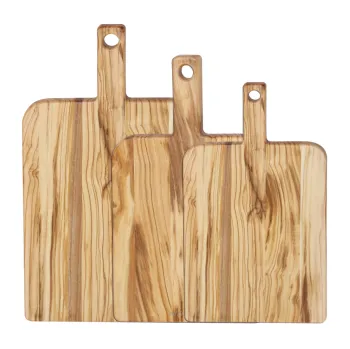 Wooden cutting board with handle