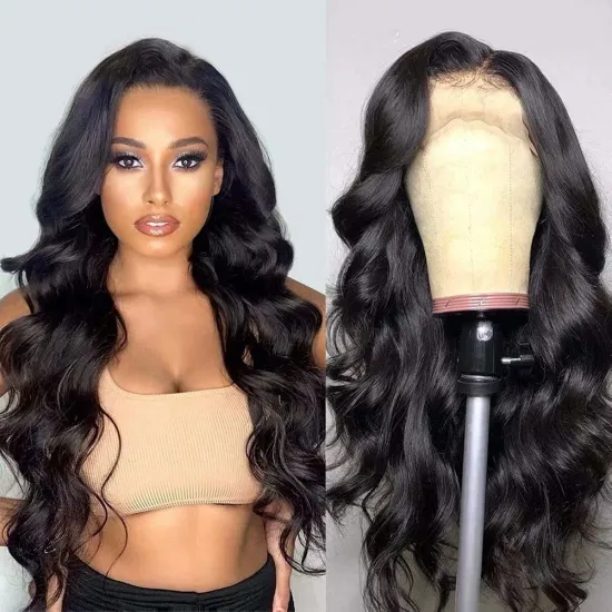 13x4 13*6 Lace Front Wig Natural color 100% Human Hair Wig in Different Wave Wholesale Factory Price Raw Indian hair lace front
