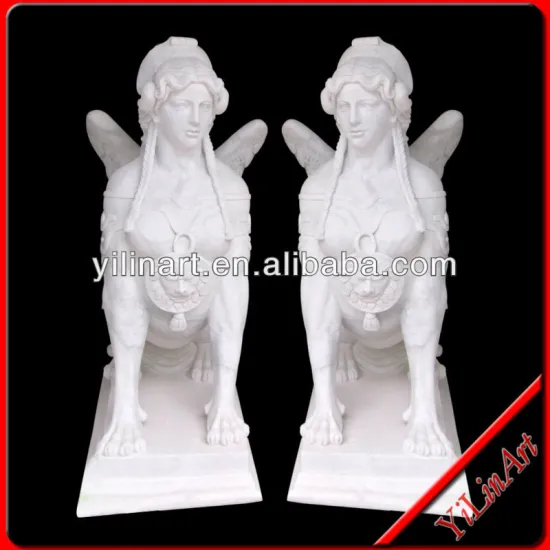 White Garden Marble Sphinx Statues With Beauty Lady Face YL-R384