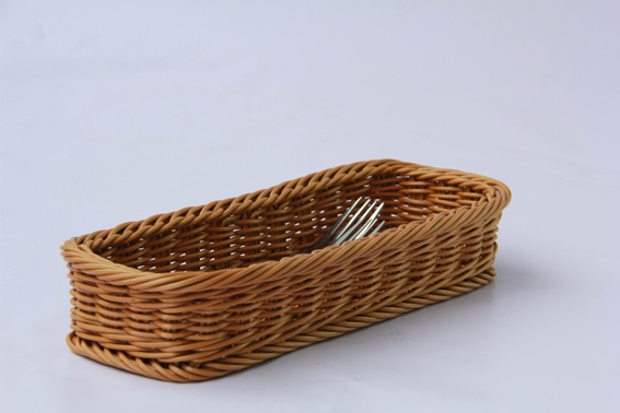 pp rattan cutlery basket for canteen