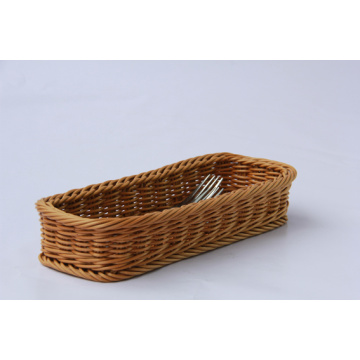 pp rattan cutlery basket for canteen