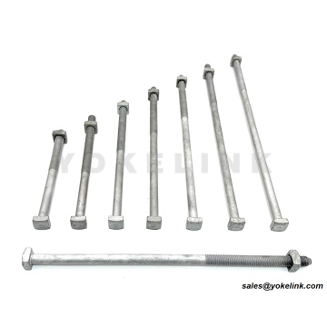 Poleline Hardware CSA 7/8'' X 18'' Strojní šrouby se čtvercovou hlavou s maticí