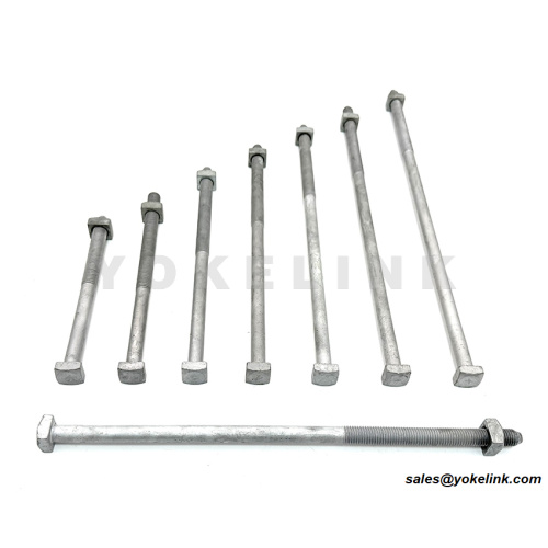 Poleline Hardware CSA 7/8'' X 18'' Strojní šrouby se čtvercovou hlavou s maticí