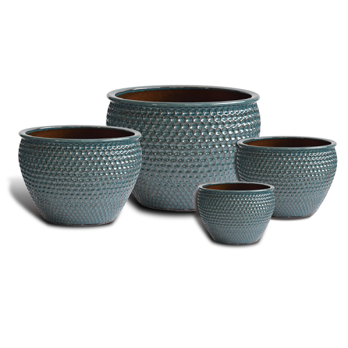 Glazed Geramic Garden Planters Dimpled Vineyard Potted Ceramic Flower Pots Glazed Pots Manufactory