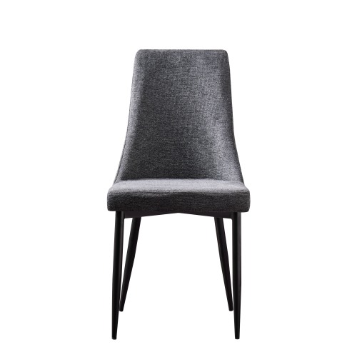 Silla de comedor de tela gris de contorno | Asiento de gracia