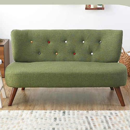 일본 나무 다리 Loveseat Linen Armless Sofa
