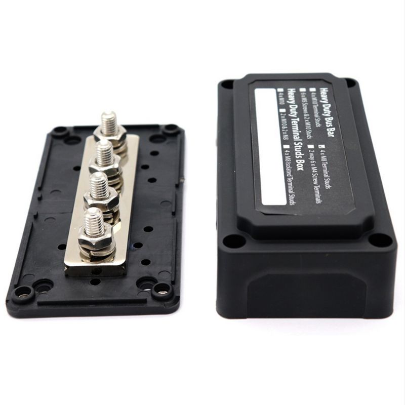 Heavy Duty 4 Way Bus Bar/Power Distribution Box With Screw On Cover - 300A