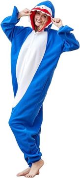 Pajamas Halloween Costume Shark Onesie Adult Animal