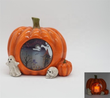 Romantic Pumpkin Shape Ceramic Tealight Candle Holder for Easter