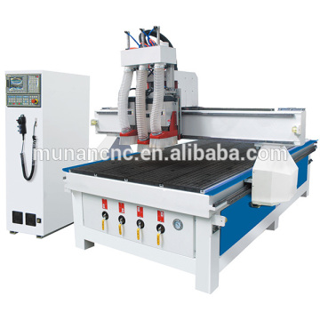 High effiency 3kw spindle motor , pneumatic CNC router with 3 spindles