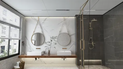 Waterproof SPC Marble Wall Panel for Bathroom - POGOR