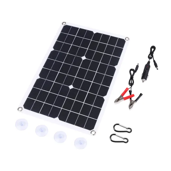 12V 20W Monocrystalline Solar Panel: Portable Car, Boat, and Outdoor USB Charger