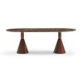 Natural Marble Imported Brown Mesh Panel Dining Tables