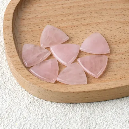 Natural Rose Crystal Quartz triangle Shape Rose Crystal