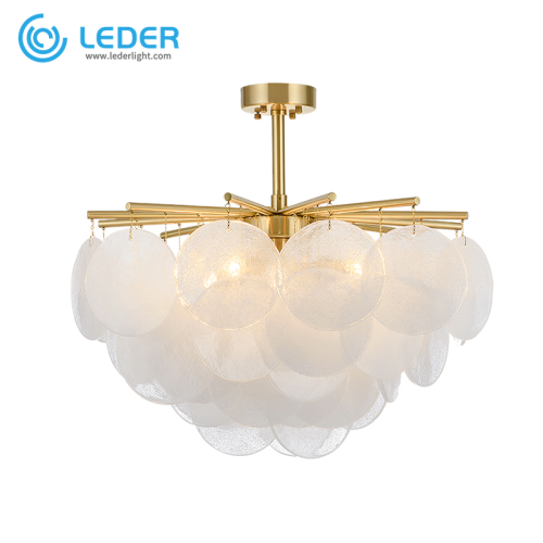 LEDER White Glass Room Chandeliers