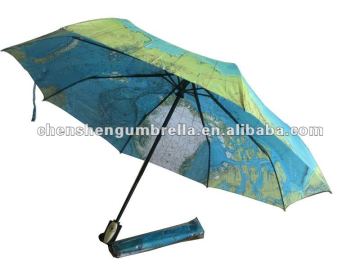 automatic foldable map umbrella