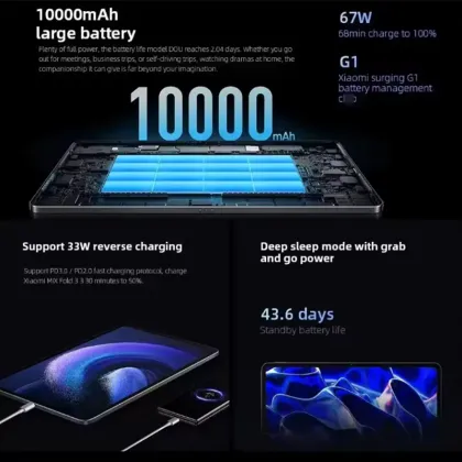 Xiaomi Pad 6 MAX Tablet: 14inch 2.8K Display, 10000mAh Battery, 67W Fast Charging