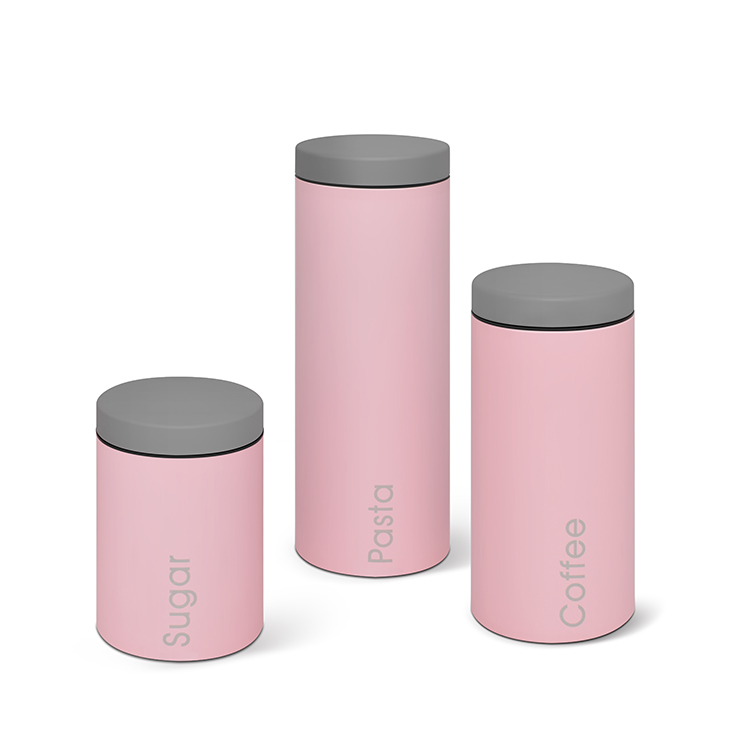 pink coating kitchen canister
