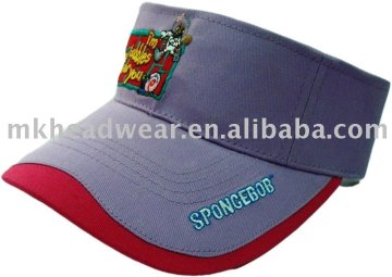 kids cotton sun visor with hot embroidery