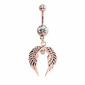 Rose Gold Double Crystal Jewelled Belly Wings