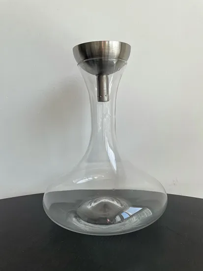 Clear Decanter Glass with Stainless Steel Stopper