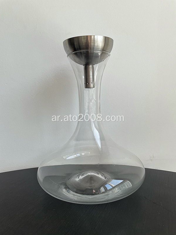 زجاج الدورق الشفاف مع سدادة من الفولاذ المقاوم للصدأ