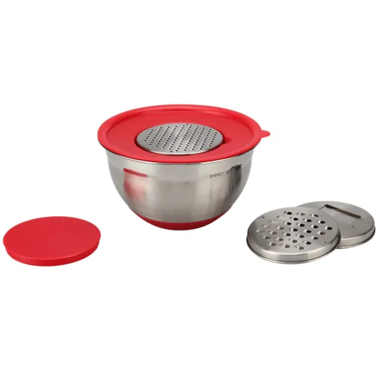 Non-Slip Stainless Steel Mixing Bowls with Lids