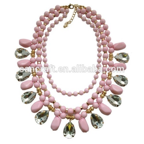 Latest Model Fashion Delicate Handmade Amercian Style Bohemia Acrylic Bib Necklace