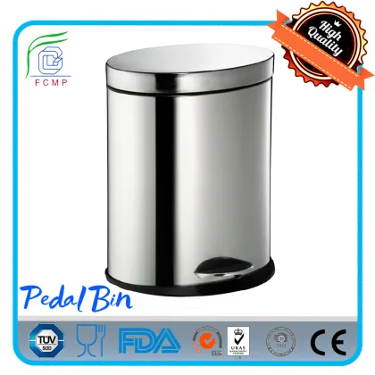 20 Liter Stainless Steel Oval Trash Can Bin