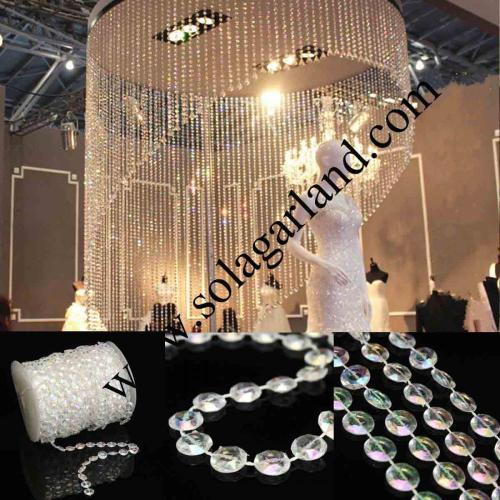 99 pieds de perles à bulles transparentes rouleau guirlande décor de fête de mariage