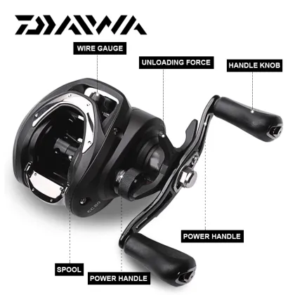 DAIWA CC80 Baitcast Reel - 4+1BB, 6.8/7.5 Gear Ratio, 7kg Max Drag, Metal Light Spool for Predator Fish