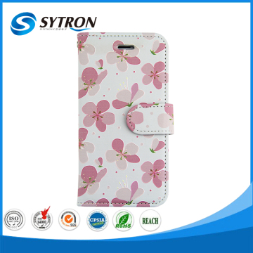 Flowers Printing Leather Phone Cover for iphone 7 waterproof phone case bag