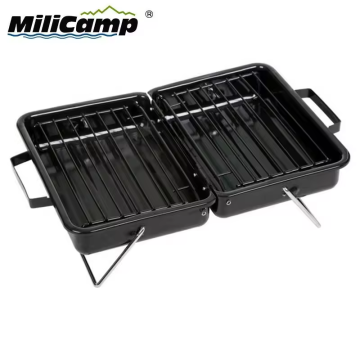 Compact Charcoal BBQ Grill for Camping and Outdoors