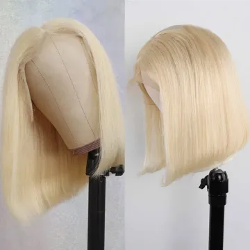 Wholesale Bob Wig Vendor 100% Malaysian Hair Wig 150% 180% Density 613 Bob Style 4*4 Closure Front Lace Wig Deep Wave