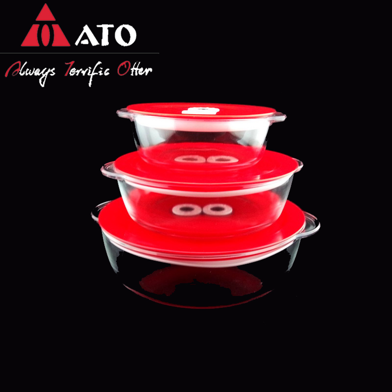 ATO Borosilicate round crisper Glass Lunch Box