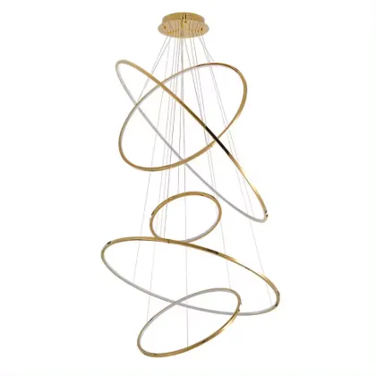 Etl Cetl Hoop Circular Shape Luxury Customized Size Italian Modern Wooden Chandelier Lighting
