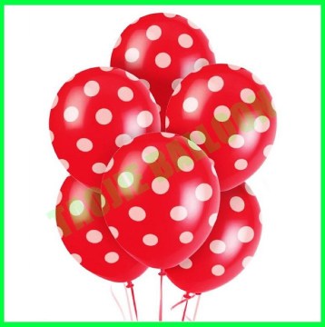 12 inches Fushia Polka dot latex balloons