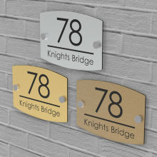 Customize House Number Plaques Door Sign Street Name Wall Plate - Gold Silver