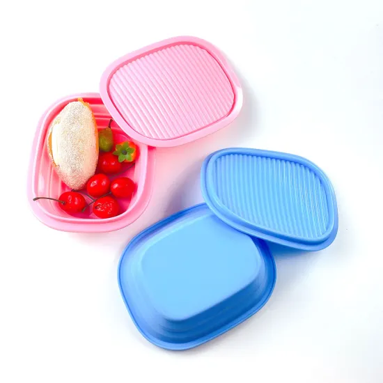 Popular Leakproof Bento Silicone Lunch Boxes for Kids: Eco-Friendly, Microwave Safe, and Portable Food Storage Containers