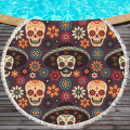 Summer Microfiber round with tassel halloween beach towel