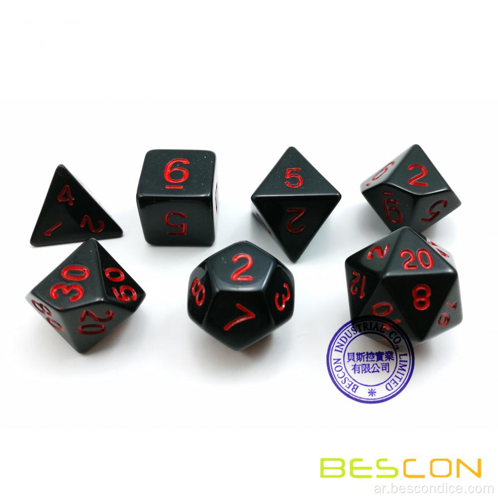 Bescon Solid Polyhedral Dice مجموعة لألعاب Adventure Tabletop ، مجموعة DND Dice ، 10 ألوان متنوعة