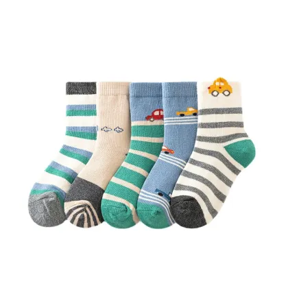 Boys' striped cotton socks